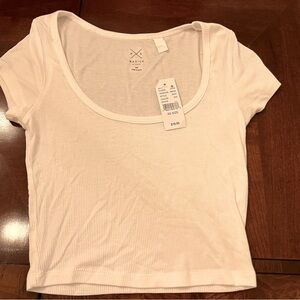 New with tags, PacSun ribbed crop top, white Tshirt.